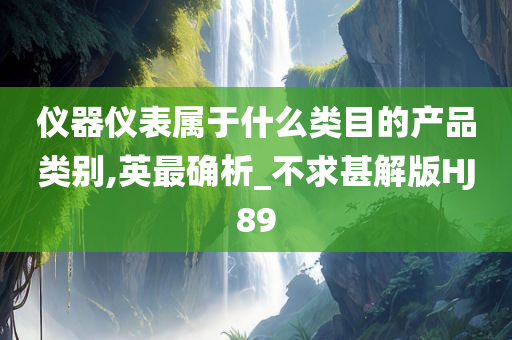 仪器仪表属于什么类目的产品类别,英最确析_不求甚解版HJ89