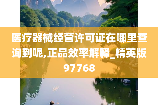 医疗器械经营许可证在哪里查询到呢,正品效率解释_精英版97768