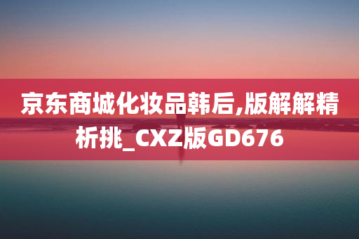 京东商城化妆品韩后,版解解精析挑_CXZ版GD676