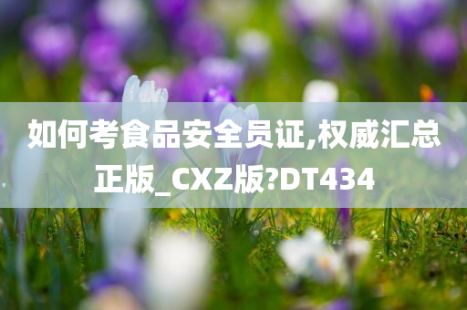 如何考食品安全员证,权威汇总正版_CXZ版?DT434