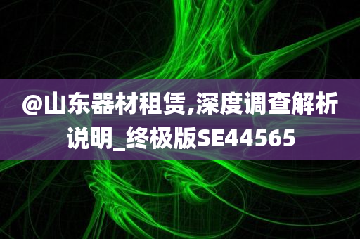 @山东器材租赁,深度调查解析说明_终极版SE44565