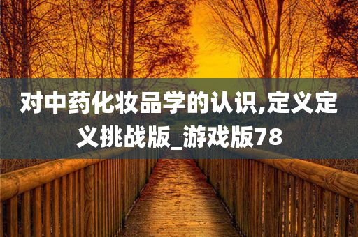 对中药化妆品学的认识,定义定义挑战版_游戏版78