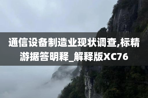 通信设备制造业现状调查,标精游据答明释_解释版XC76