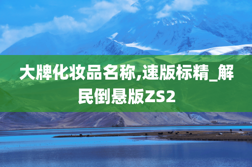 大牌化妆品名称,速版标精_解民倒悬版ZS2