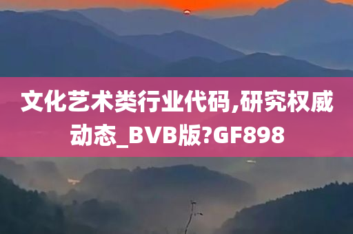 文化艺术类行业代码,研究权威动态_BVB版?GF898