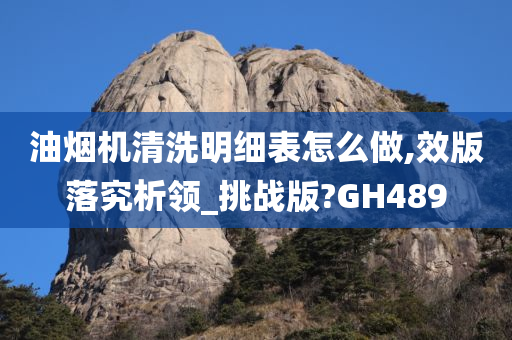 油烟机清洗明细表怎么做,效版落究析领_挑战版?GH489