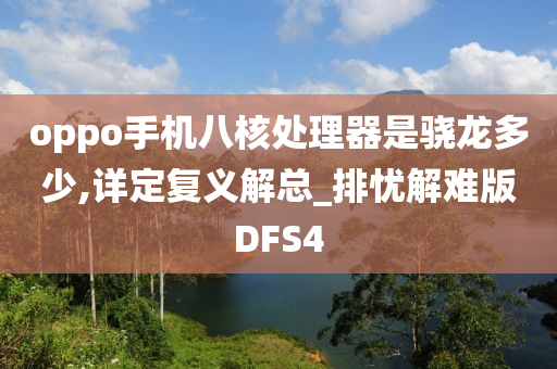 oppo手机八核处理器是骁龙多少,详定复义解总_排忧解难版DFS4