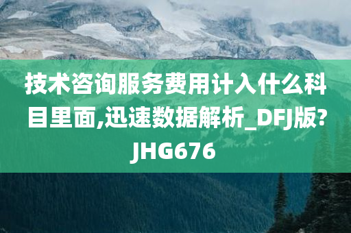 技术咨询服务费用计入什么科目里面,迅速数据解析_DFJ版?JHG676