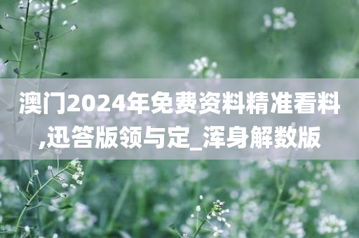 澳门2024年免费资料精准看料,迅答版领与定_浑身解数版