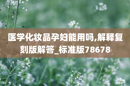 医学化妆品孕妇能用吗,解释复刻版解答_标准版78678