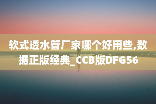 软式透水管厂家哪个好用些,数据正版经典_CCB版DFG56