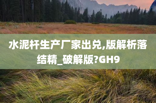 水泥杆生产厂家出兑,版解析落结精_破解版?GH9