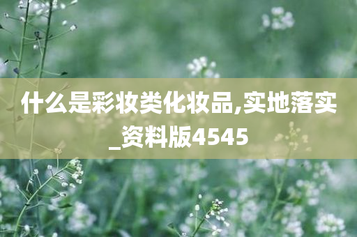 什么是彩妆类化妆品,实地落实_资料版4545