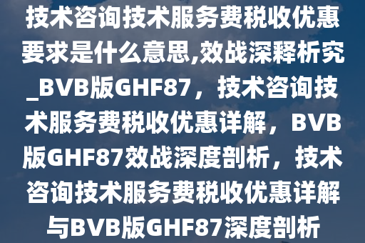 技术咨询技术服务费税收优惠要求是什么意思,效战深释析究_BVB版GHF87，技术咨询技术服务费税收优惠详解，BVB版GHF87效战深度剖析，技术咨询技术服务费税收优惠详解与BVB版GHF87深度剖析