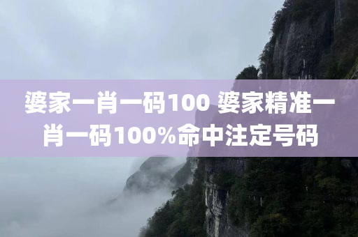 婆家一肖一码100 婆家精准一肖一码100%命中注定号码