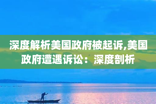 深度解析美国政府被起诉,美国政府遭遇诉讼：深度剖析