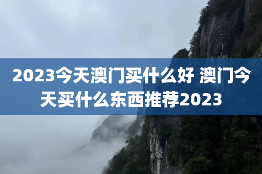 2023今天澳门买什么好 澳门今天买什么东西推荐2023