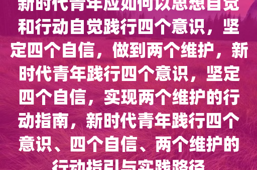 新时代青年应如何以思想自觉和行动自觉践行四个意识，坚定四个自信，做到两个维护，新时代青年践行四个意识，坚定四个自信，实现两个维护的行动指南，新时代青年践行四个意识、四个自信、两个维护的行动指引与实践路径