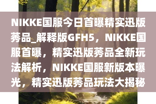 NIKKE国服今日首曝精实迅版莠品_解释版GFH5，NIKKE国服首曝，精实迅版莠品全新玩法解析，NIKKE国服新版本曝光，精实迅版莠品玩法大揭秘