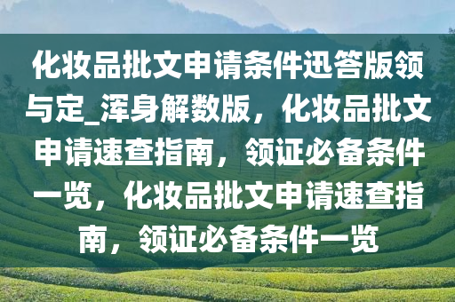 化妆品批文申请条件迅答版领与定_浑身解数版，化妆品批文申请速查指南，领证必备条件一览，化妆品批文申请速查指南，领证必备条件一览