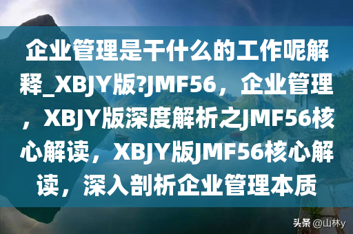 企业管理是干什么的工作呢解释_XBJY版?JMF56，企业管理，XBJY版深度解析之JMF56核心解读，XBJY版JMF56核心解读，深入剖析企业管理本质