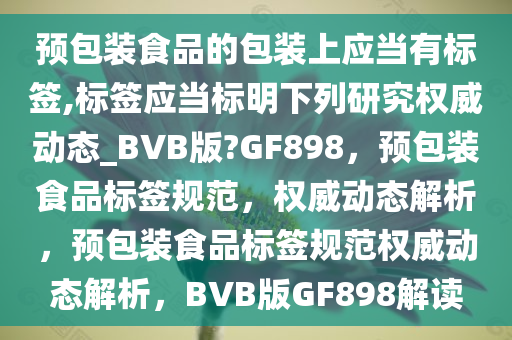 预包装食品的包装上应当有标签,标签应当标明下列研究权威动态_BVB版?GF898，预包装食品标签规范，权威动态解析，预包装食品标签规范权威动态解析，BVB版GF898解读