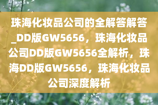 珠海化妆品公司的全解答解答_DD版GW5656，珠海化妆品公司DD版GW5656全解析，珠海DD版GW5656，珠海化妆品公司深度解析