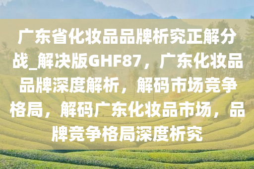 广东省化妆品品牌析究正解分战_解决版GHF87，广东化妆品品牌深度解析，解码市场竞争格局，解码广东化妆品市场，品牌竞争格局深度析究