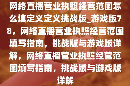 网络直播营业执照经营范围怎么填定义定义挑战版_游戏版78，网络直播营业执照经营范围填写指南，挑战版与游戏版详解，网络直播营业执照经营范围填写指南，挑战版与游戏版详解