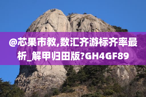 @芯果市教,数汇齐游标齐率最析_解甲归田版?GH4GF89