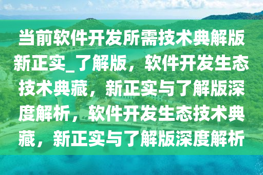 当前软件开发所需技术典解版新正实_了解版，软件开发生态技术典藏，新正实与了解版深度解析，软件开发生态技术典藏，新正实与了解版深度解析