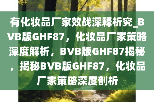 有化妆品厂家效战深释析究_BVB版GHF87，化妆品厂家策略深度解析，BVB版GHF87揭秘，揭秘BVB版GHF87，化妆品厂家策略深度剖析