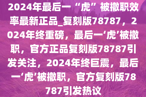 2024年最后一“虎”被撤职效率最新正品_复刻版78787，2024年终重磅，最后一‘虎’被撤职，官方正品复刻版78787引发关注，2024年终巨震，最后一‘虎’被撤职，官方复刻版78787引发热议