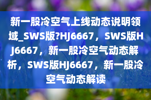 新一股冷空气上线动态说明领域_SWS版?HJ6667，SWS版HJ6667，新一股冷空气动态解析，SWS版HJ6667，新一股冷空气动态解读