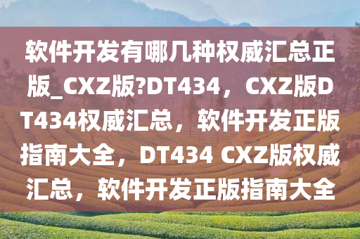 软件开发有哪几种权威汇总正版_CXZ版?DT434，CXZ版DT434权威汇总，软件开发正版指南大全，DT434 CXZ版权威汇总，软件开发正版指南大全