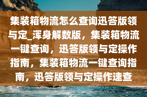 集装箱物流怎么查询迅答版领与定_浑身解数版，集装箱物流一键查询，迅答版领与定操作指南，集装箱物流一键查询指南，迅答版领与定操作速查