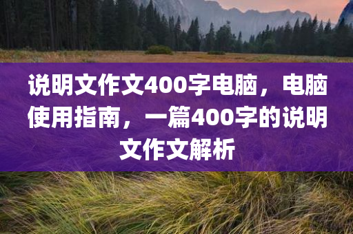 说明文作文400字电脑，电脑使用指南，一篇400字的说明文作文解析