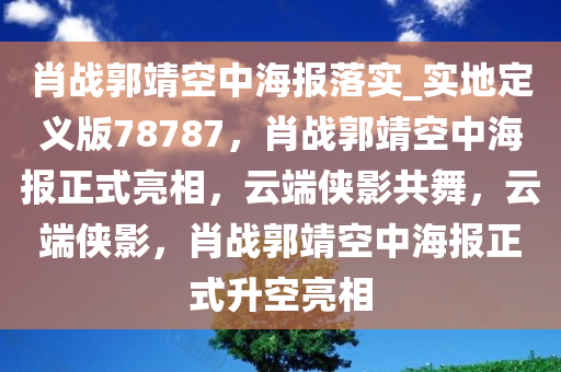 肖战郭靖空中海报落实_实地定义版78787，肖战郭靖空中海报正式亮相，云端侠影共舞，云端侠影，肖战郭靖空中海报正式升空亮相