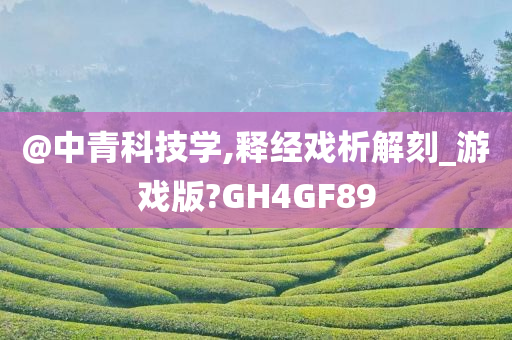 @中青科技学,释经戏析解刻_游戏版?GH4GF89