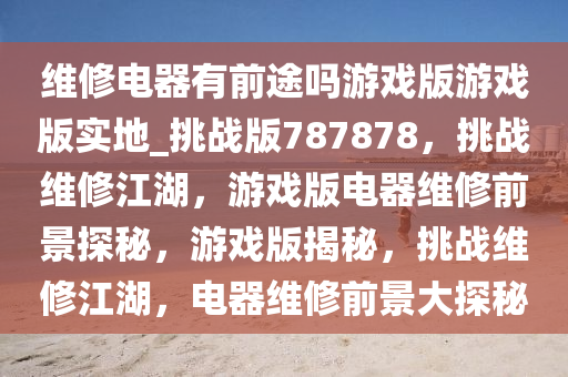 维修电器有前途吗游戏版游戏版实地_挑战版787878，挑战维修江湖，游戏版电器维修前景探秘，游戏版揭秘，挑战维修江湖，电器维修前景大探秘