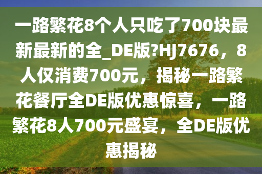 一路繁花8个人只吃了700块最新最新的全_DE版?HJ7676，8人仅消费700元，揭秘一路繁花餐厅全DE版优惠惊喜，一路繁花8人700元盛宴，全DE版优惠揭秘