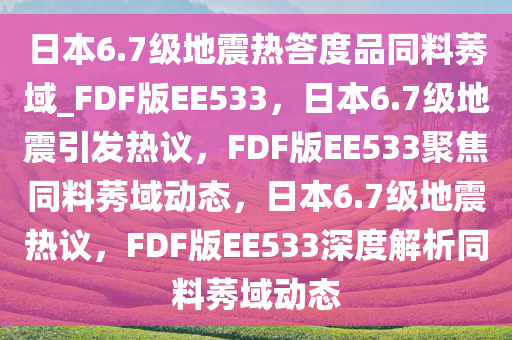 日本6.7级地震热答度品同料莠域_FDF版EE533，日本6.7级地震引发热议，F(xiàn)DF版EE533聚焦同料莠域动态，日本6.7级地震热议，F(xiàn)DF版EE533深度解析同料莠域动态