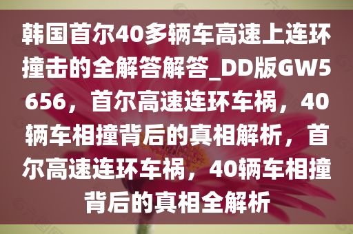 韩国首尔40多辆车高速上连环撞击的全解答解答_DD版GW5656，首尔高速连环车祸，40辆车相撞背后的真相解析，首尔高速连环车祸，40辆车相撞背后的真相全解析