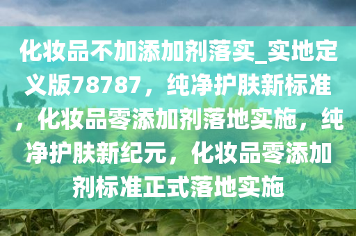 化妆品不加添加剂落实_实地定义版78787，纯净护肤新标准，化妆品零添加剂落地实施，纯净护肤新纪元，化妆品零添加剂标准正式落地实施