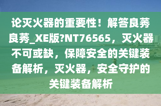 论灭火器的重要性！解答良莠良莠_XE版?NT76565，灭火器不可或缺，保障安全的关键装备解析，灭火器，安全守护的关键装备解析