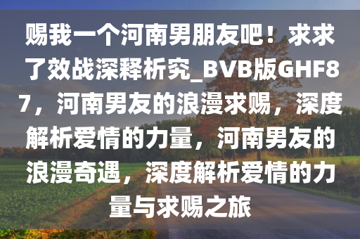 赐我一个河南男朋友吧！求求了效战深释析究_BVB版GHF87，河南男友的浪漫求赐，深度解析爱情的力量，河南男友的浪漫奇遇，深度解析爱情的力量与求赐之旅