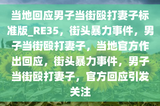 当地回应男子当街殴打妻子标准版_RE35，街头暴力事件，男子当街殴打妻子，当地官方作出回应，街头暴力事件，男子当街殴打妻子，官方回应引发关注